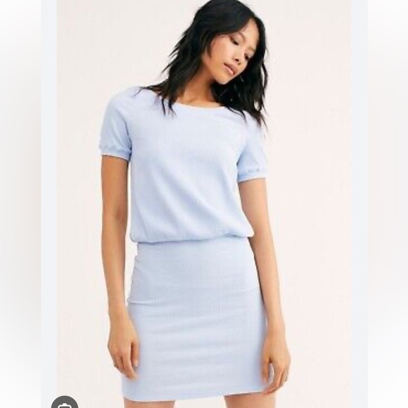 Free People Beach Happy Hour Mini Dress Blue Size XS - Picture 2 of 7